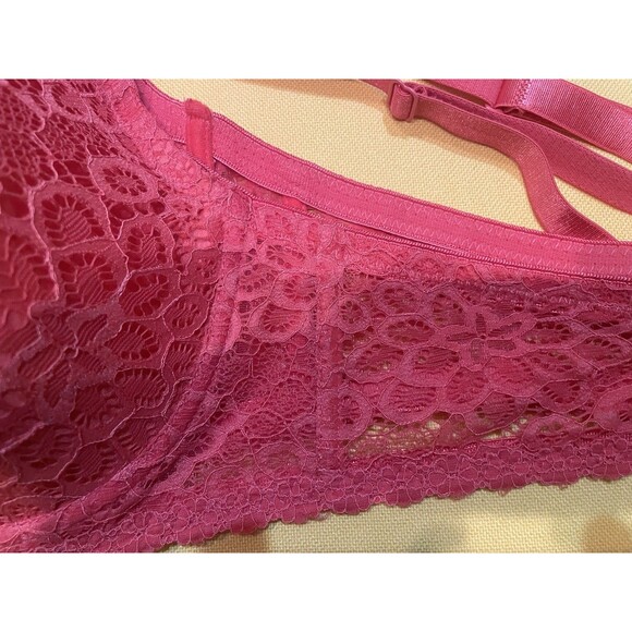 Rene Rafe Full Size Bra Size 44D Bright Pink Removable Straps - Picture 4 of 6